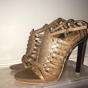 L.A.M.B Strappy Leather High Heels